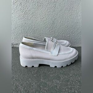 Franco Sarto Balin Lug Sole Loafers Size 9 Grey Preppy Office Business Casual